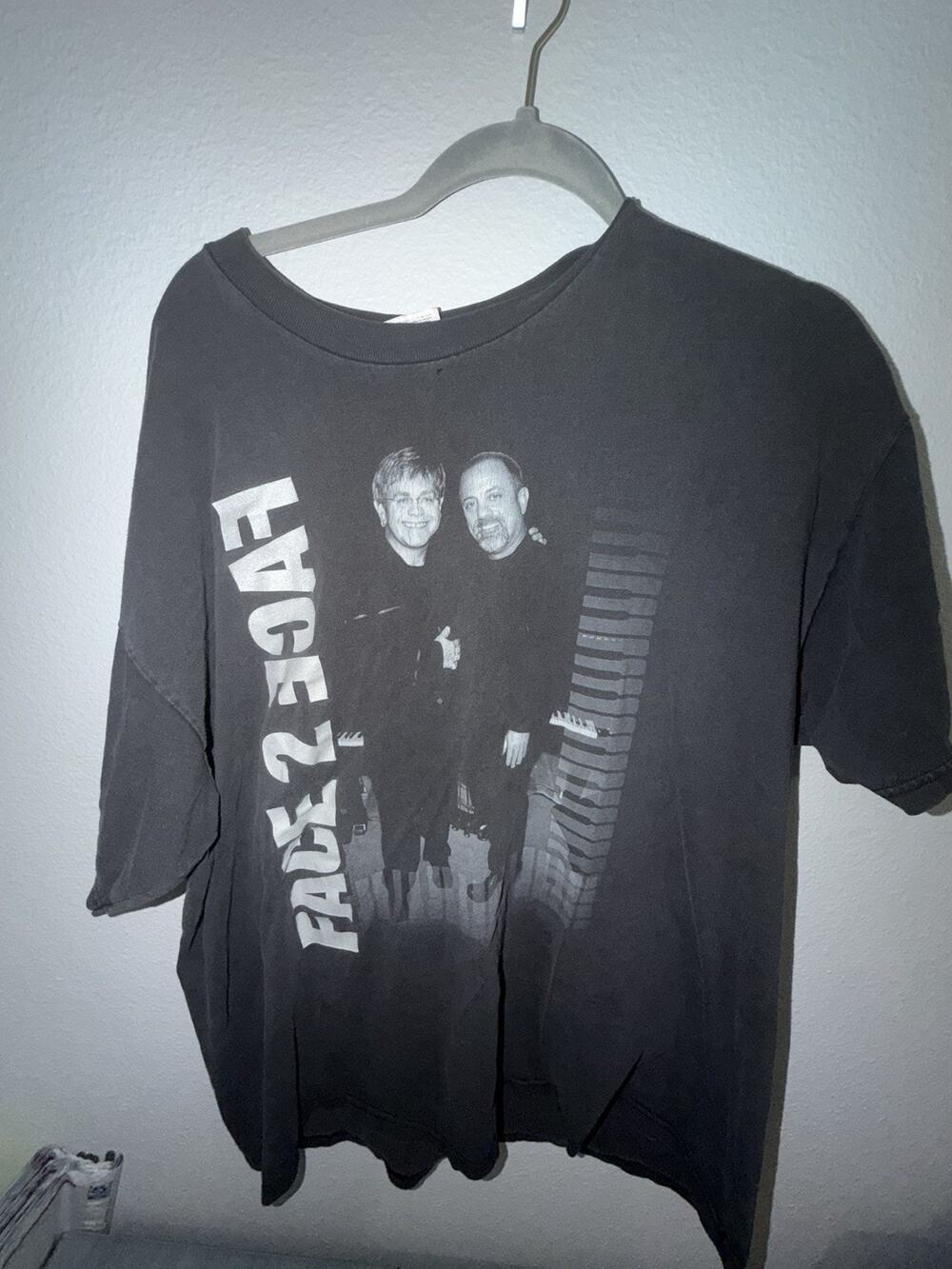 Billy Joel Elton John Face To Face Tour 2002 Black Concert Tour T-Shirt XL (AO26